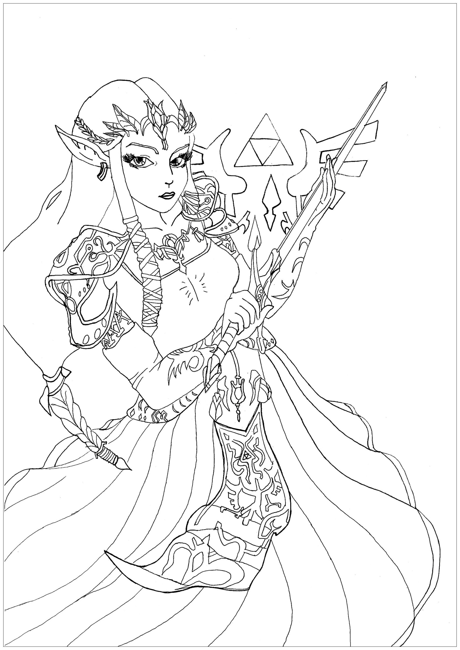 Manga Zelda Krissy Manga Anime Adult Coloring Pages