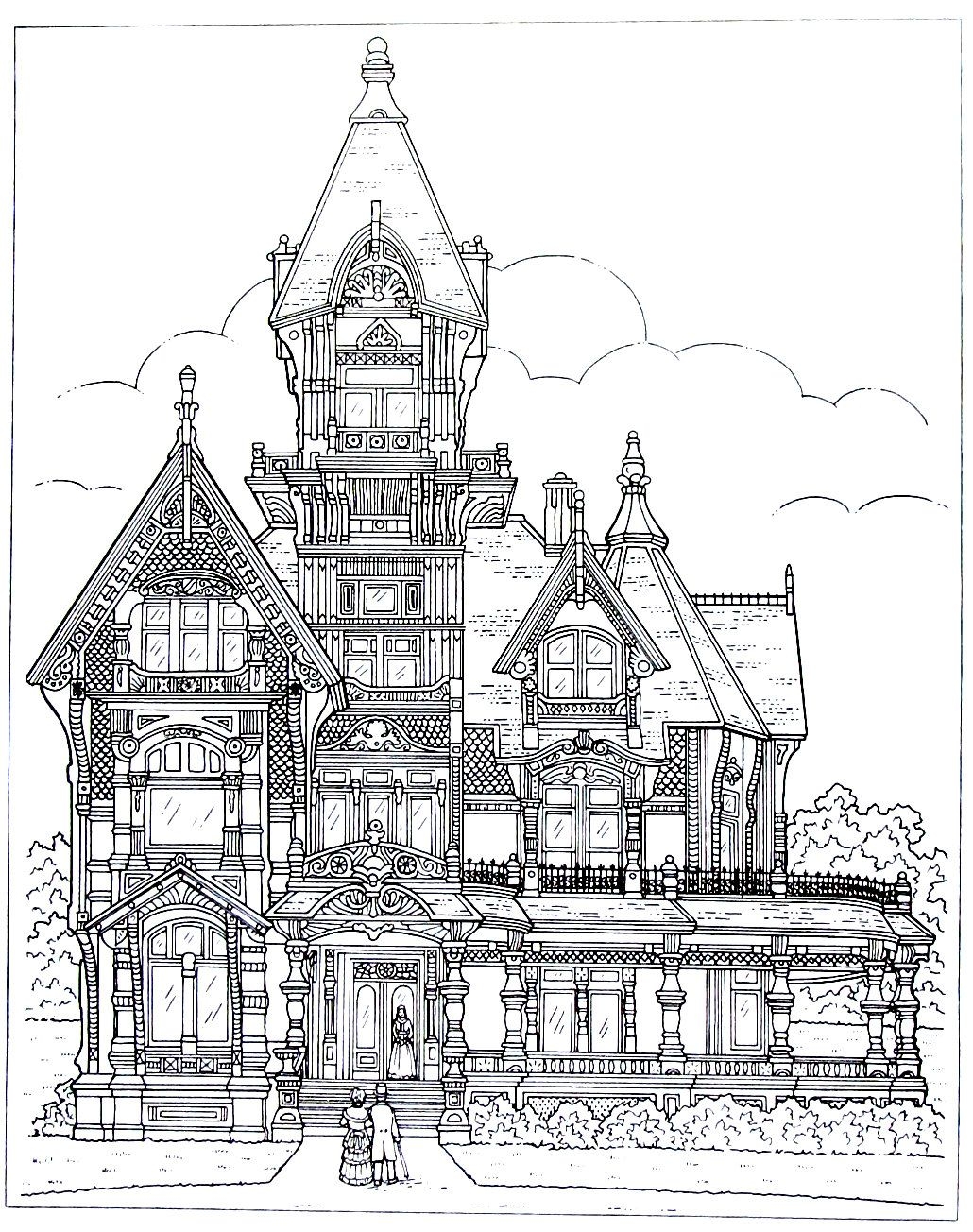 Mansion Coloring Pages Printable Dejanato