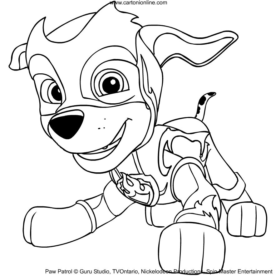Marshall From Paw Patrol Mighty Pups Coloring Page Coloring Home In 2021 Marshall Paw Patrol