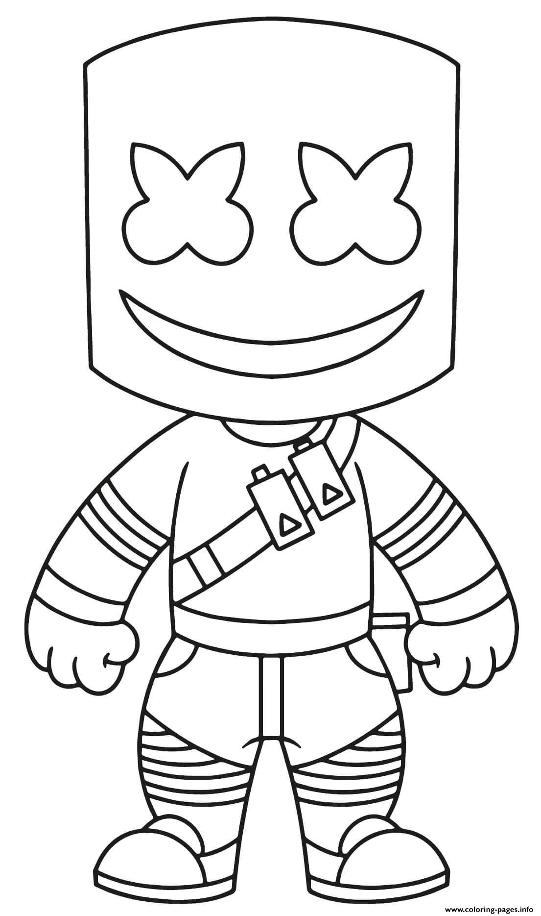 Marshmello Coloring Page Printable