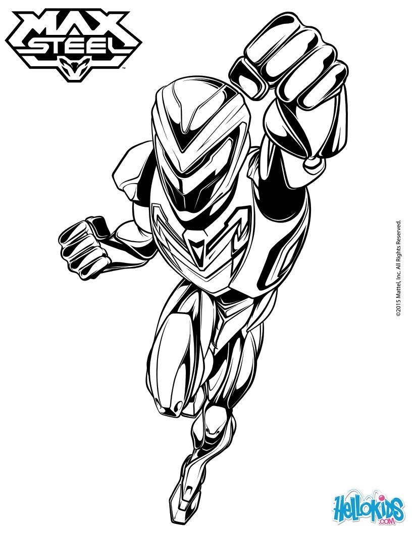 Max Steel In Full Armor Coloring Pages Hellokids