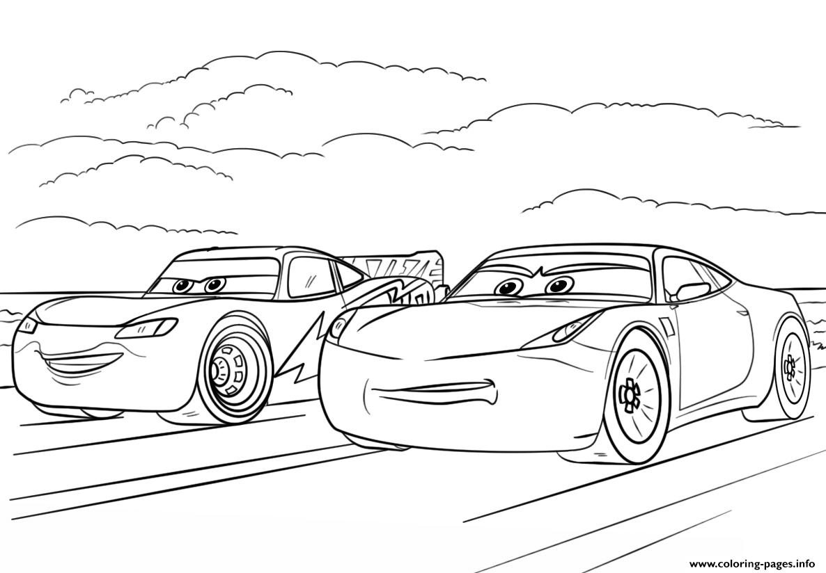 Mcqueen And Ramirez From Cars 3 Disney Coloring Page Printable