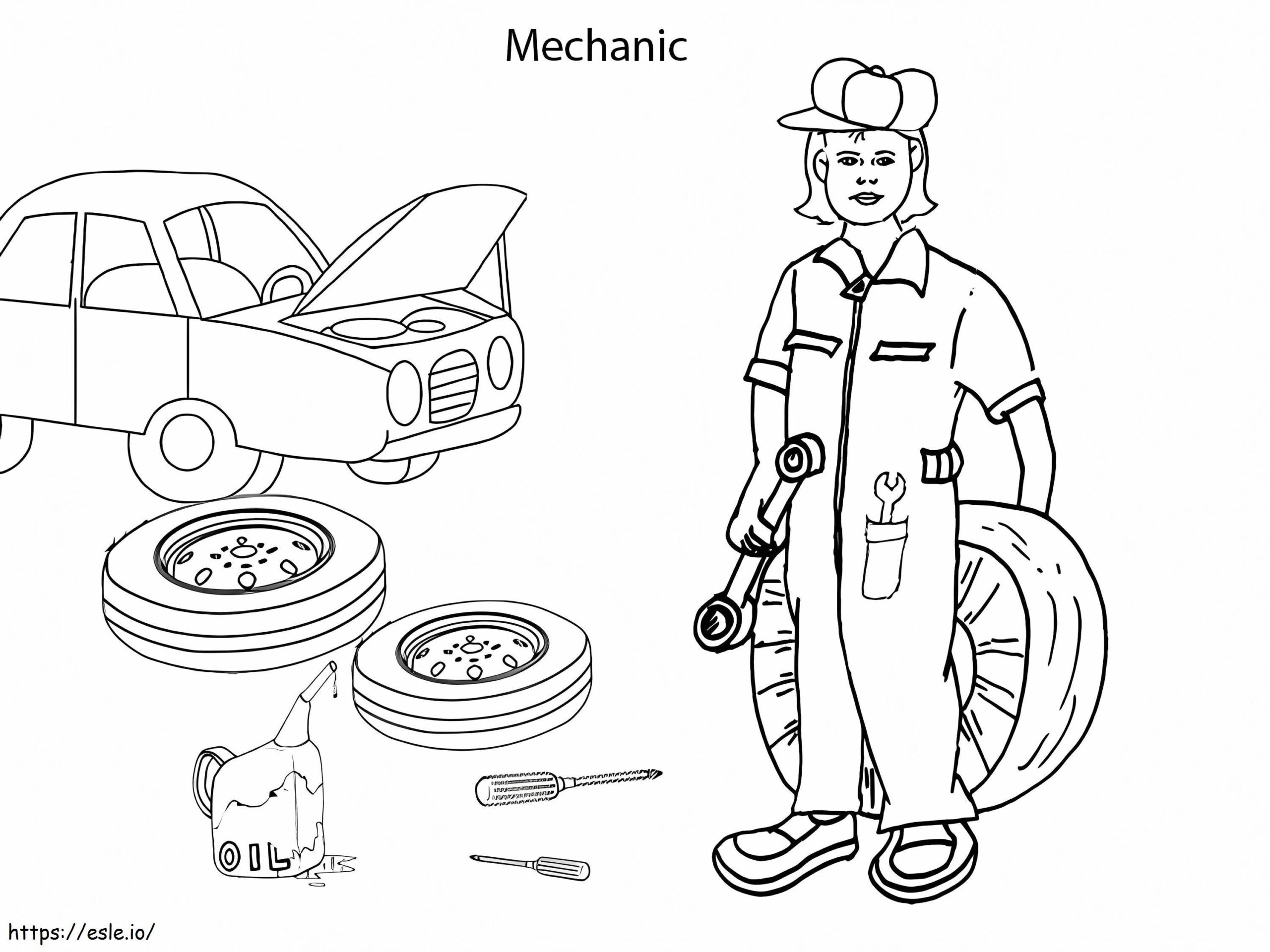 Mechanic 11 Coloring Page