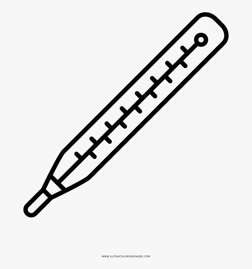 Medical Thermometer Coloring Page Drawing HD Png Download Kindpng