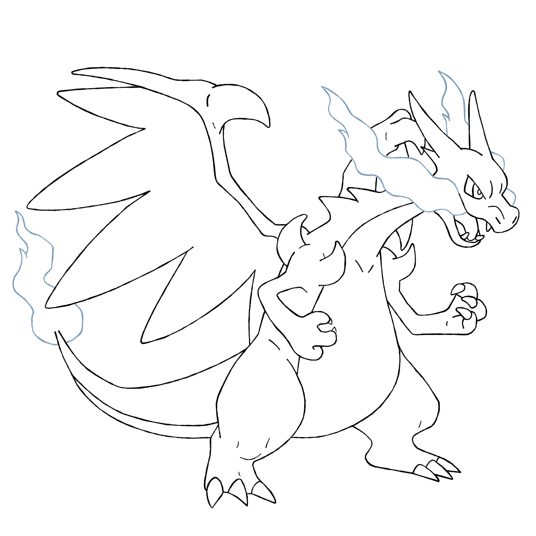Mega Charizard X And Y Coloring Pages Coloring Pages