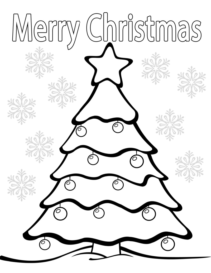 Merry Christmas Tree Coloring Page Mama Likes This