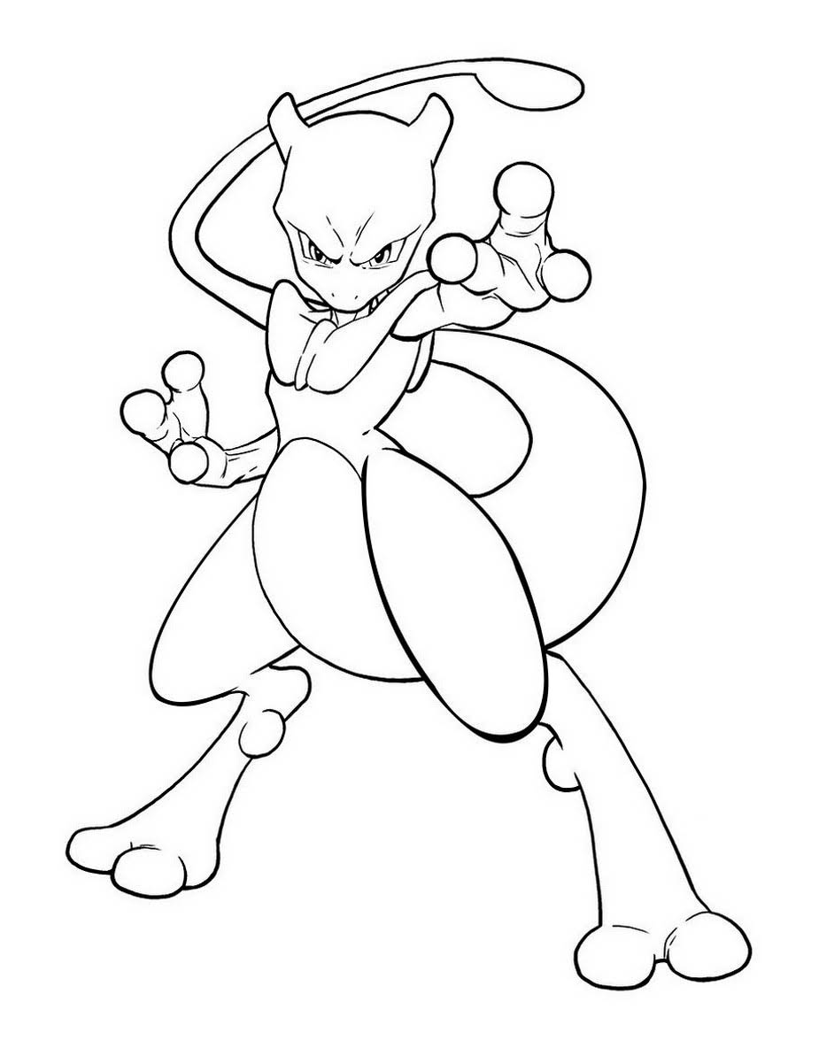 Mewtwo Coloring Pages Printable Free Pokemon Coloring Pages