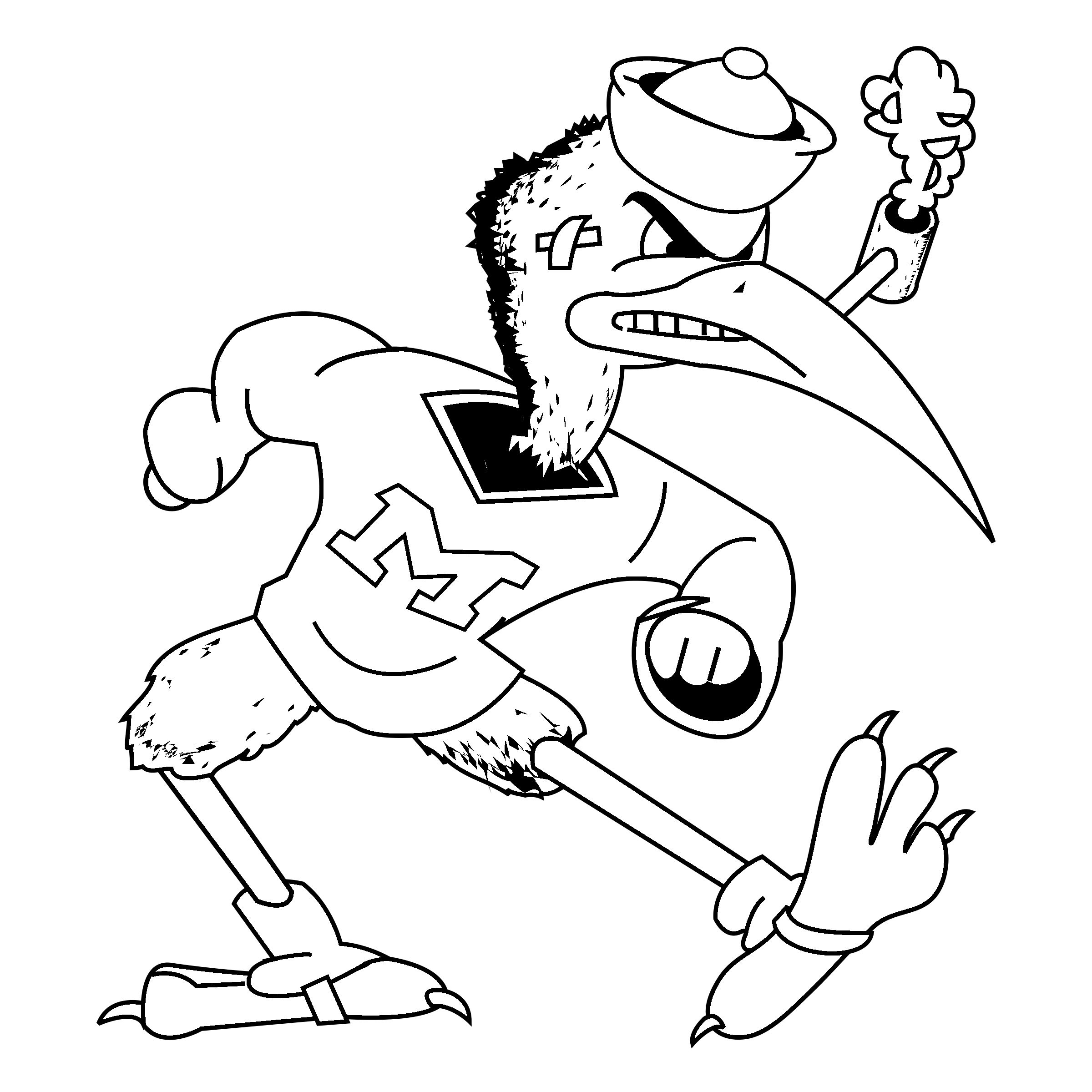Miami Hurricanes Football Coloring Pages Sketch Coloring Page