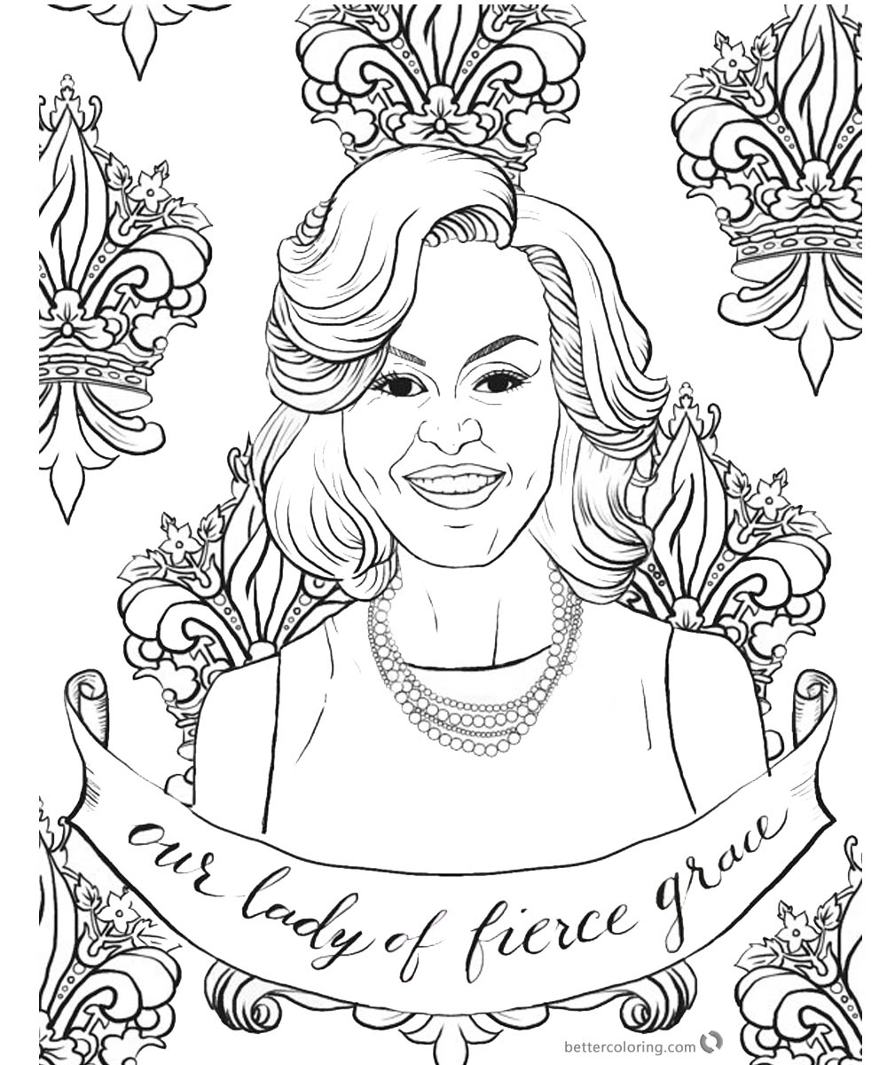 Michelle Obama Coloring Page Graceful Lady Free Printable Coloring Pages
