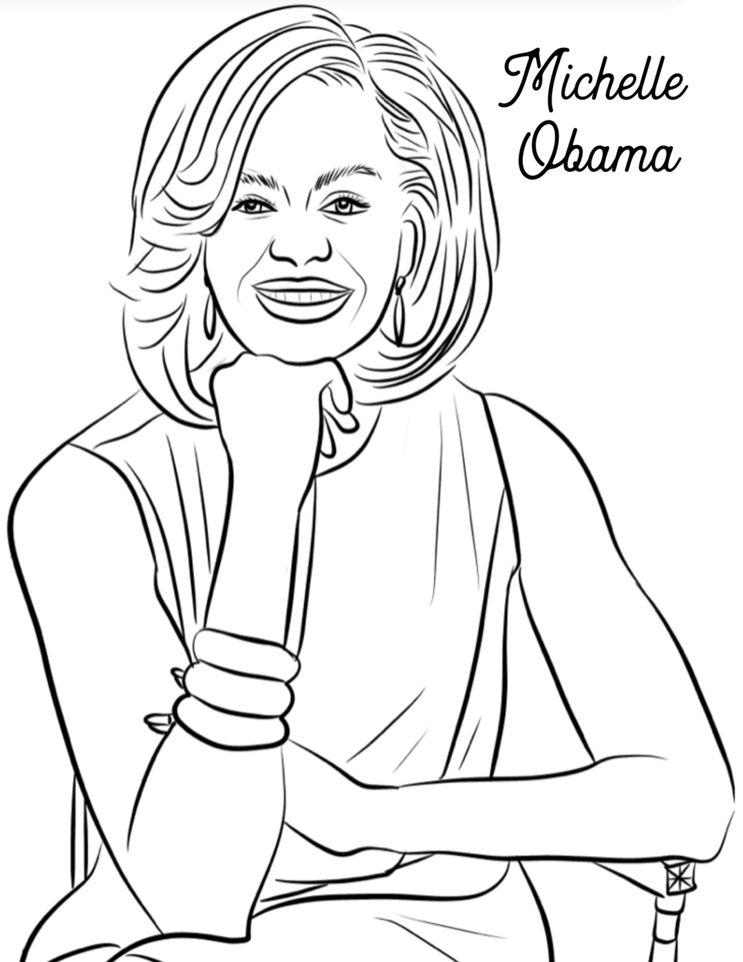Michelle Obama Coloring Page