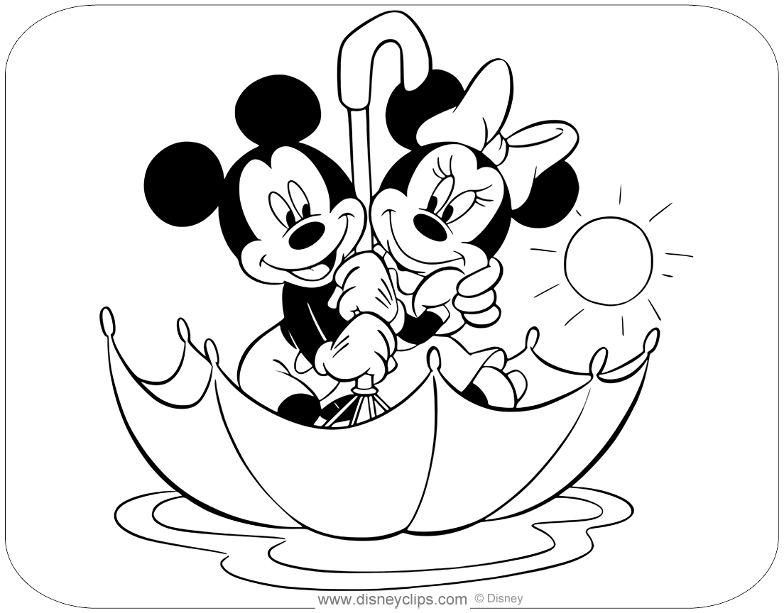 Mickey And Minnie Coloring Pages
