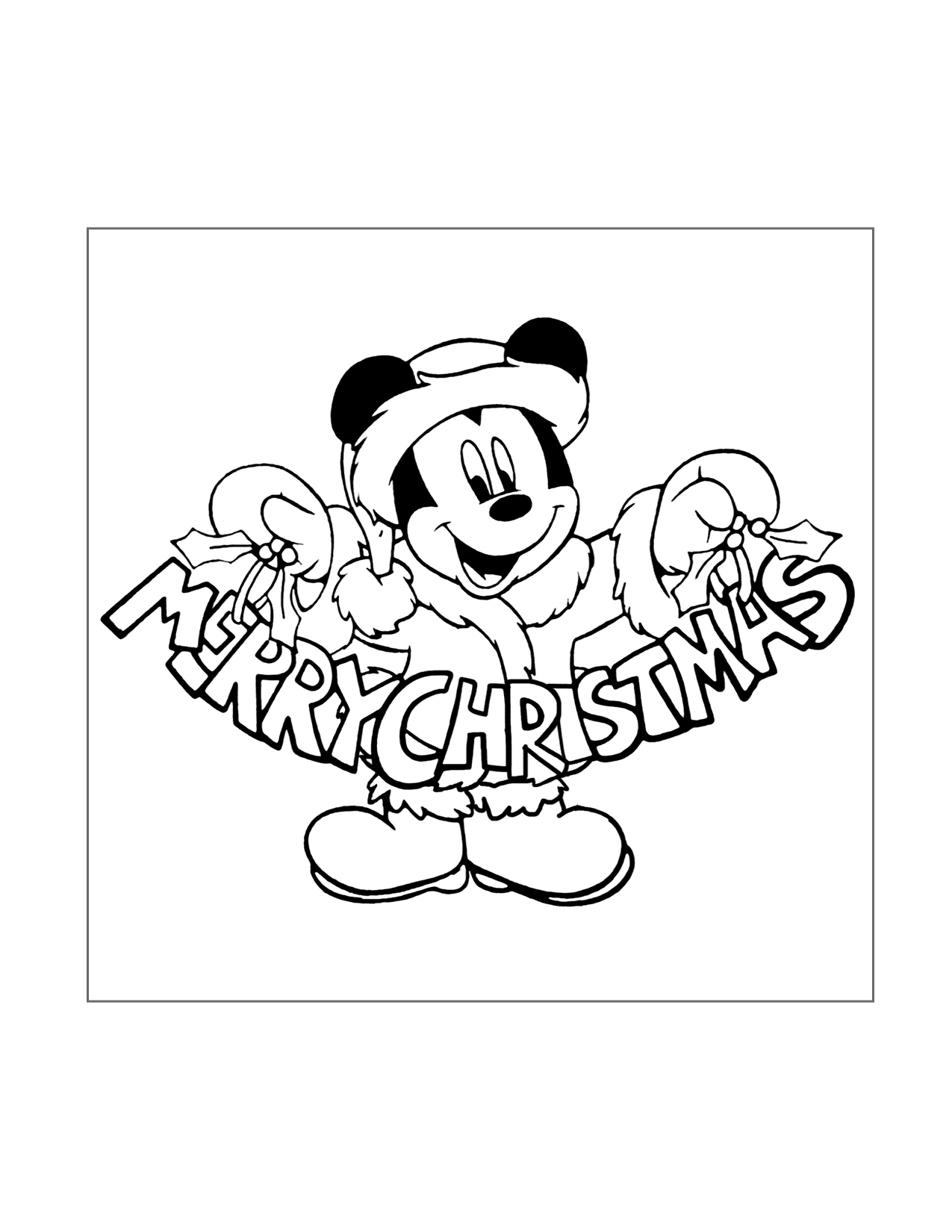Mickey Mouse Christmas Coloring Pages Printable Coloring Pages