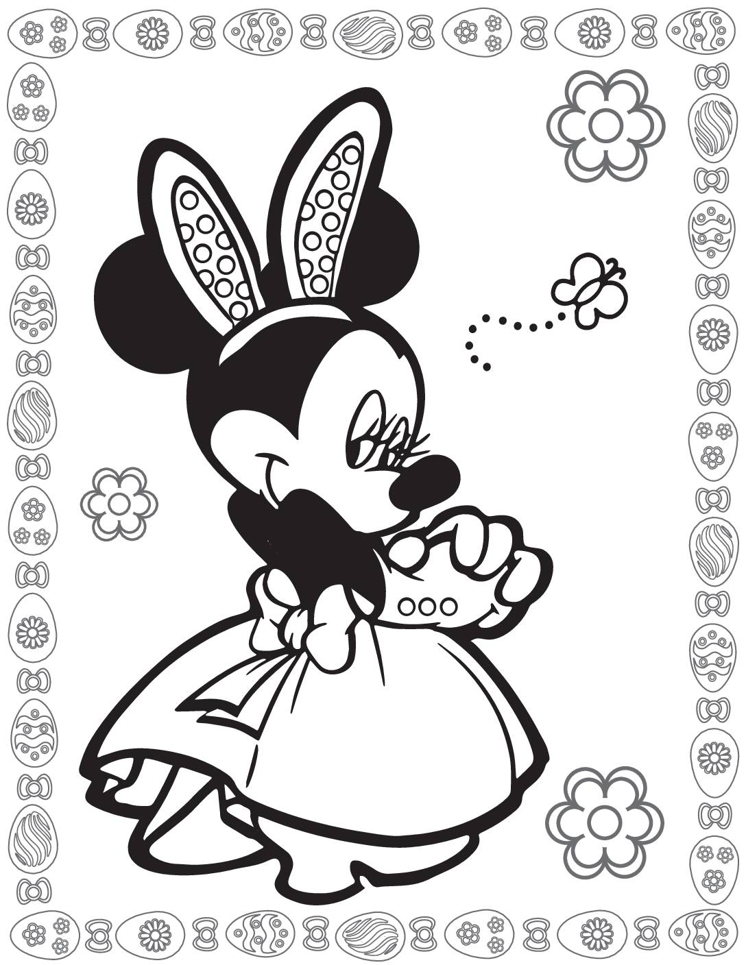 Mickey Mouse Easter Coloring Pages
