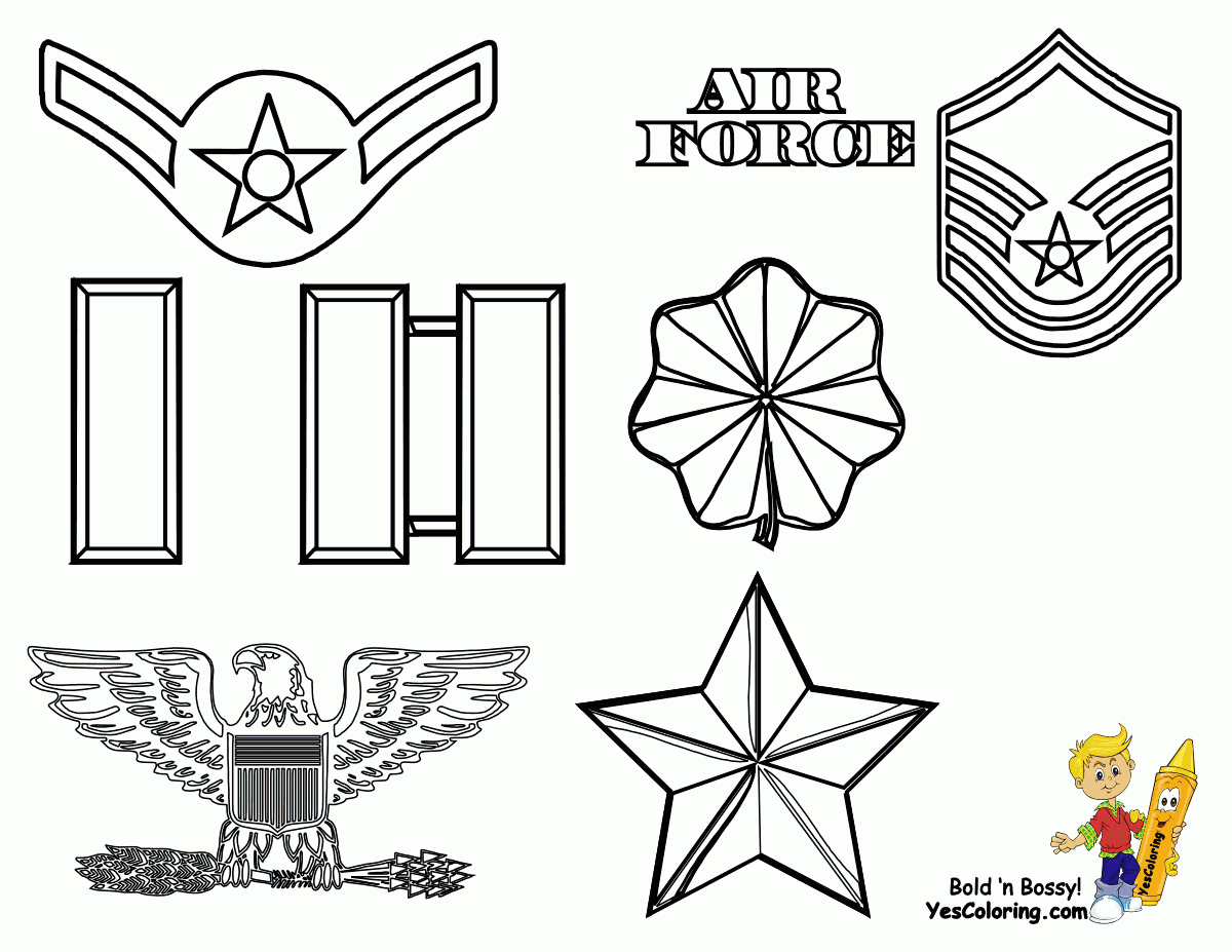 Military Branches Symbols Coloring Pages