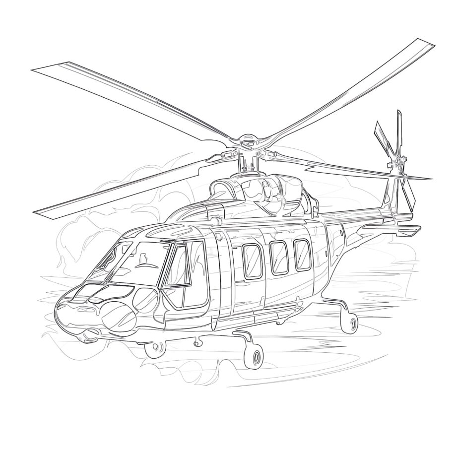Military Helicopter Coloring Pages