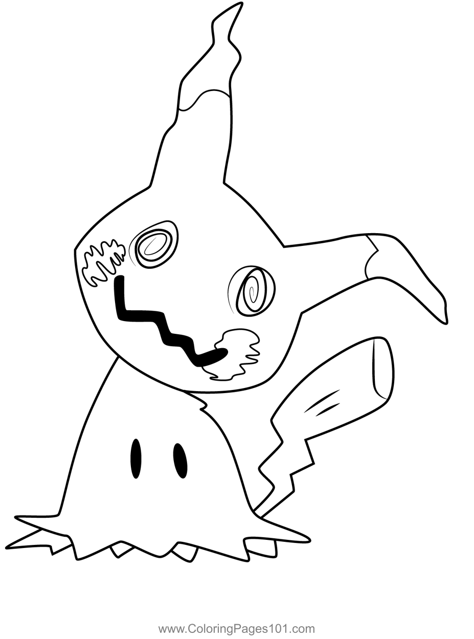 Mimikyu Pokemon Coloring Page For Kids Free Pokemon Printable Coloring Pages Online For Kids