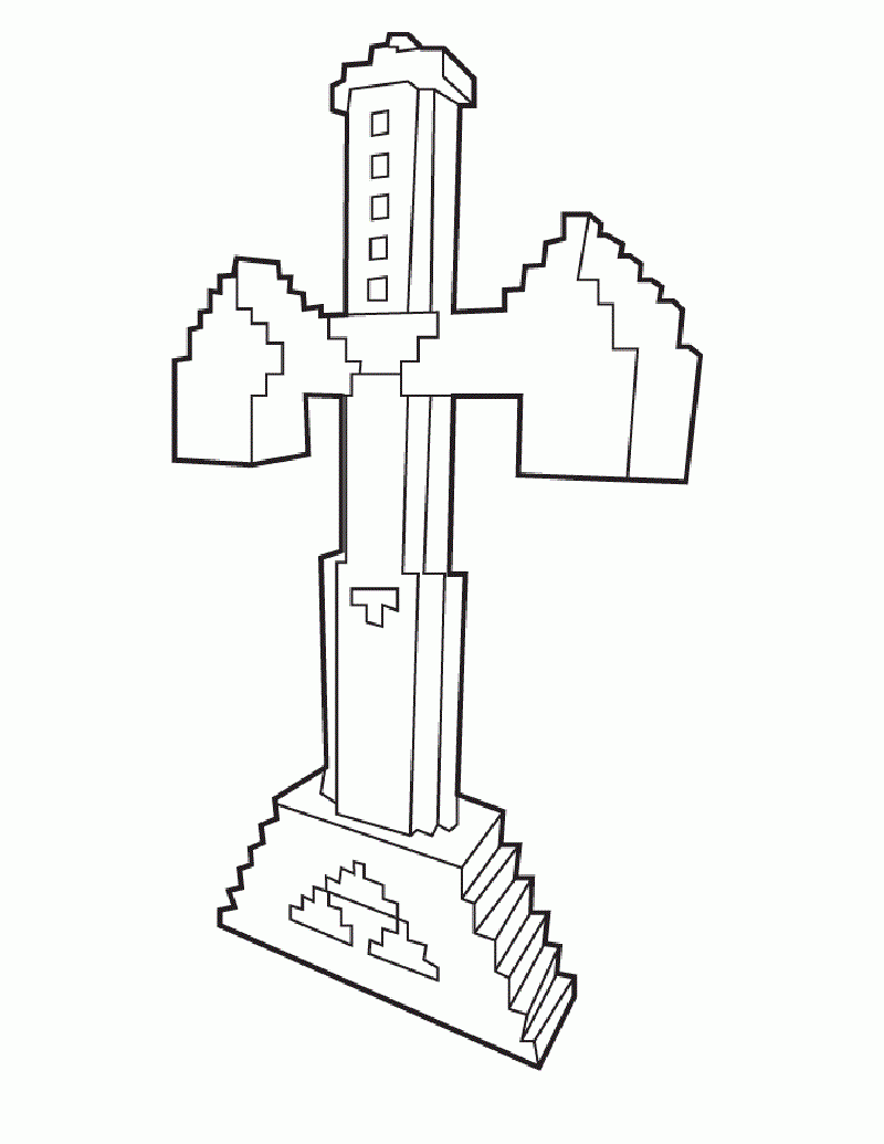 Minecraft Coloring Pages Sword