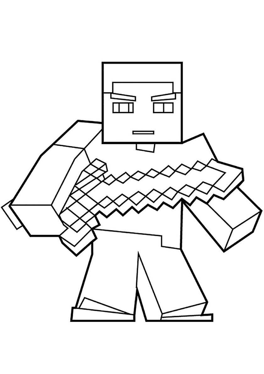 Minecraft Steve Coloring Pages