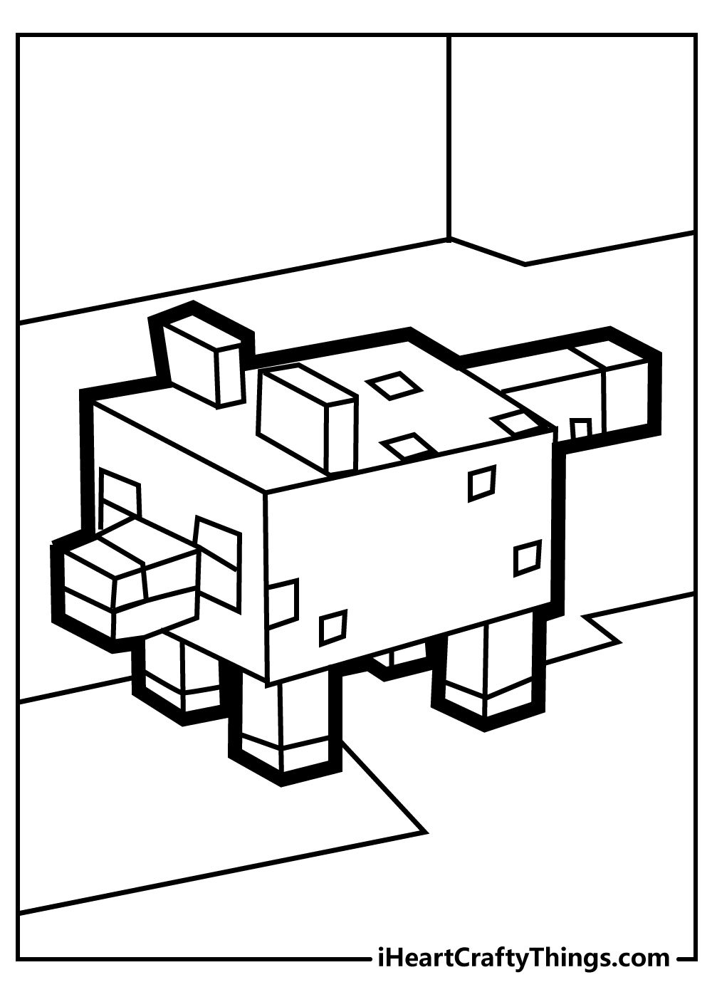 Minecraft Pig Coloring Sheet