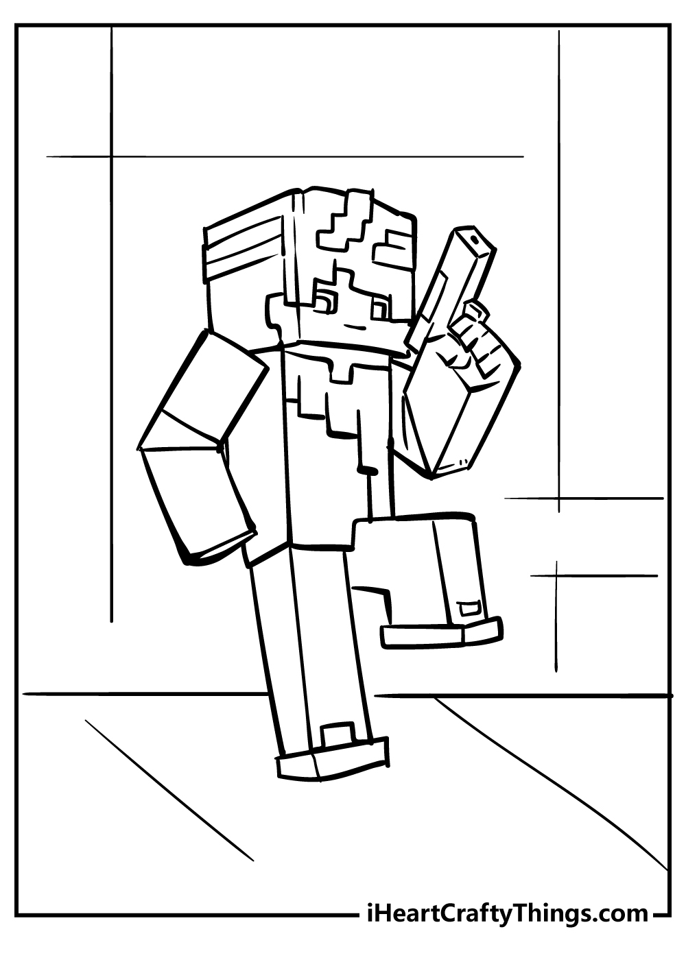 Minecraft Steve Coloring Pages