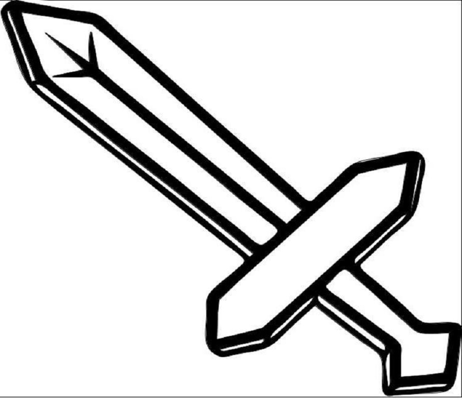 Minecraft Sword Coloring Pages 4 Educative Printable