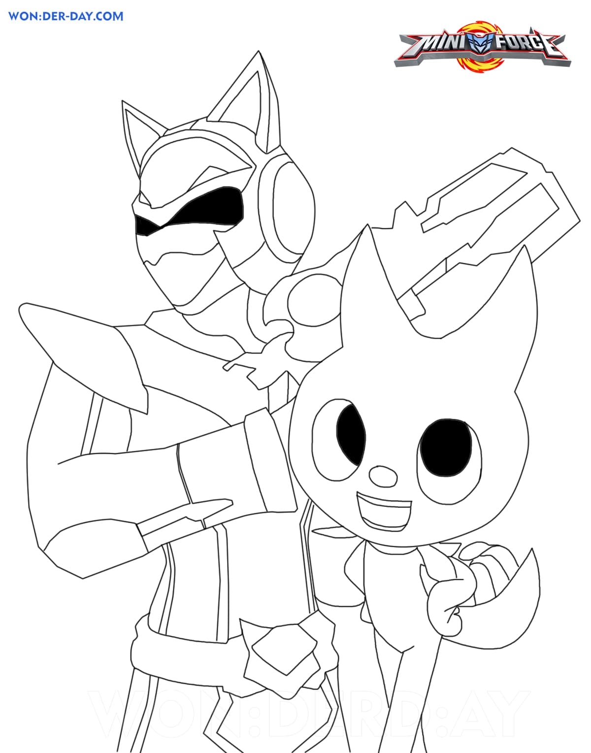 Miniforce Coloring Pages Print Free For Kids
