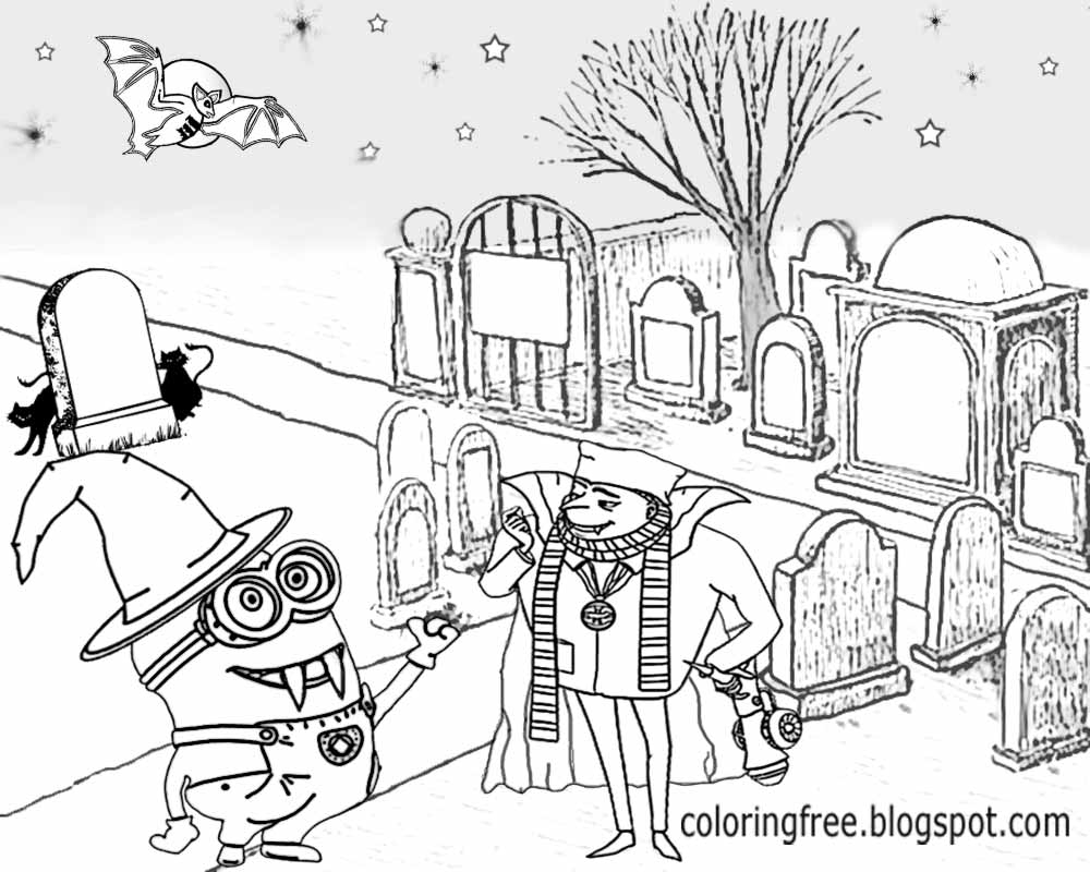 Minions Coloring Pages Halloween