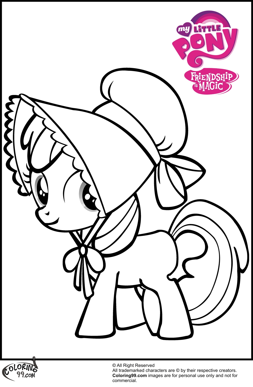 MLP Apple Bloom Coloring Pages Team Colors