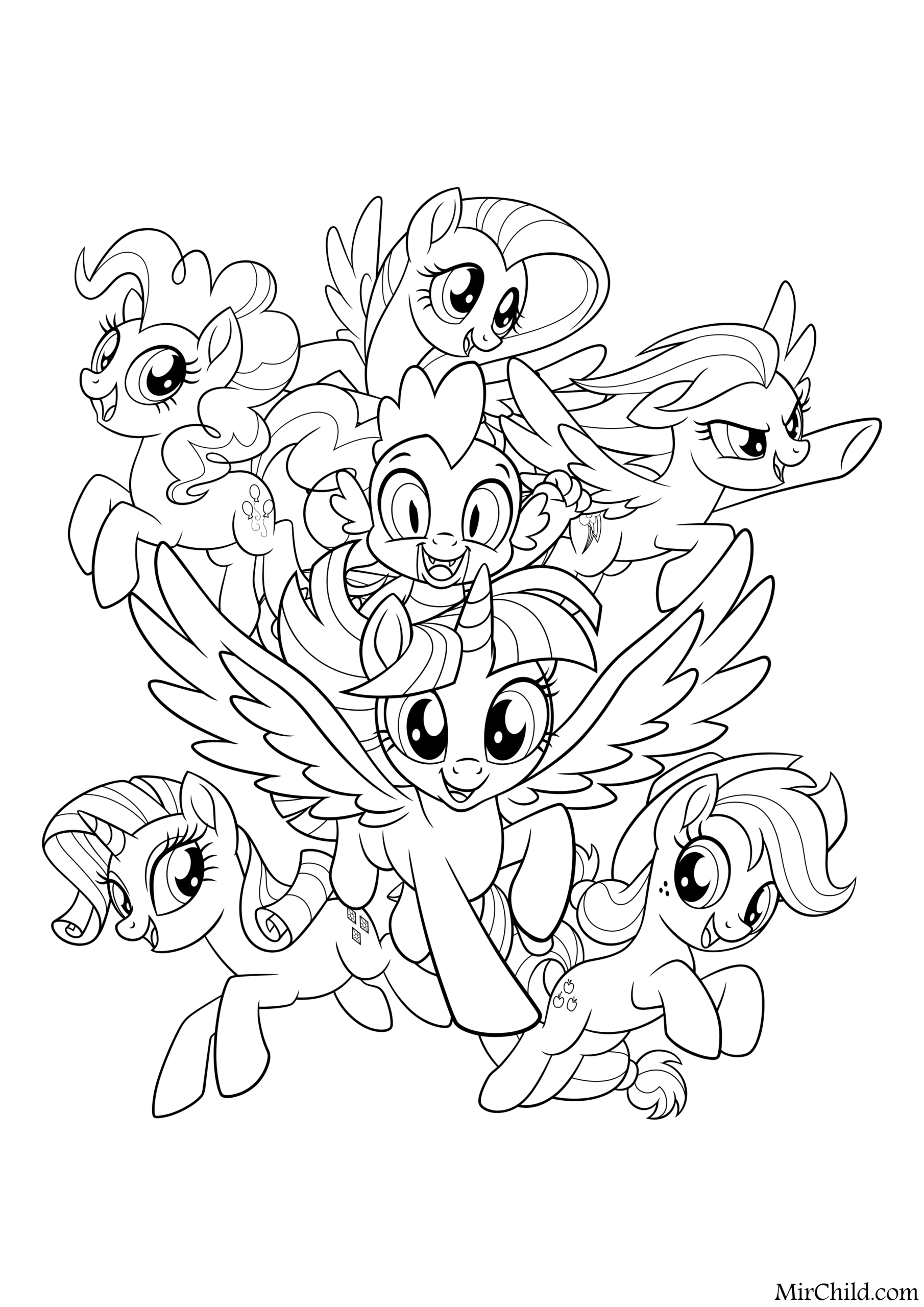 Mlp Mane 6 Coloring Pages Dennis Henninger S Coloring Pages