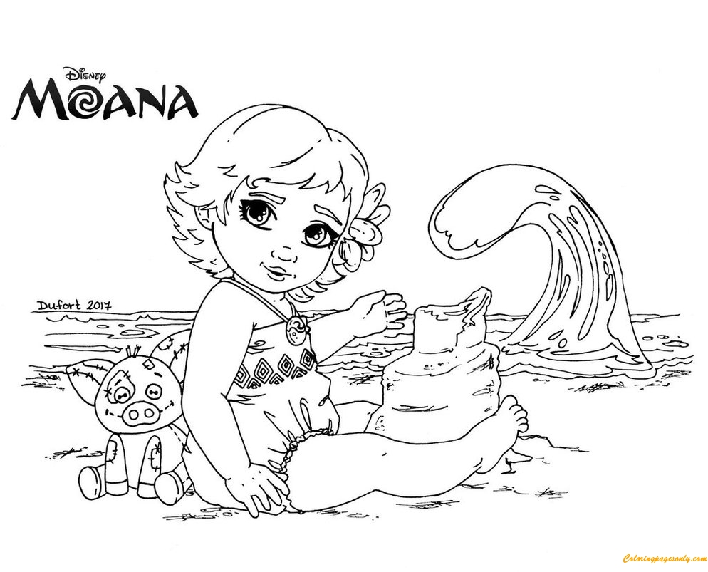Moana Lineart Coloring Page Free Coloring Pages Online