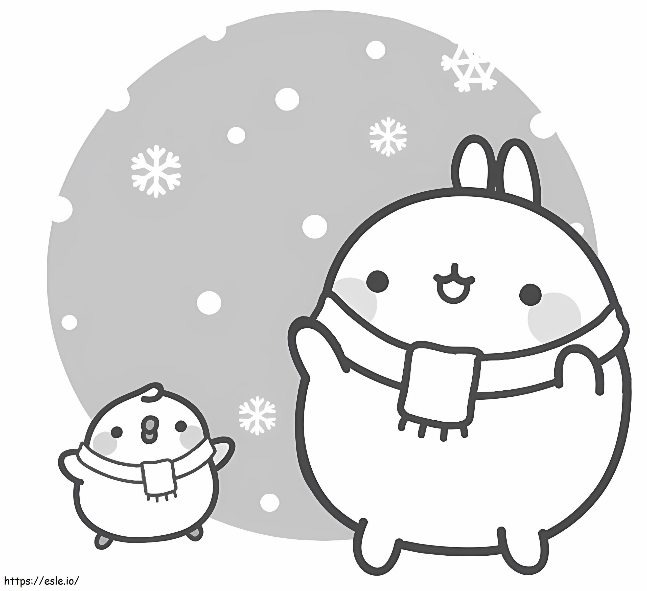 Molang W Zimie Kolorowanka