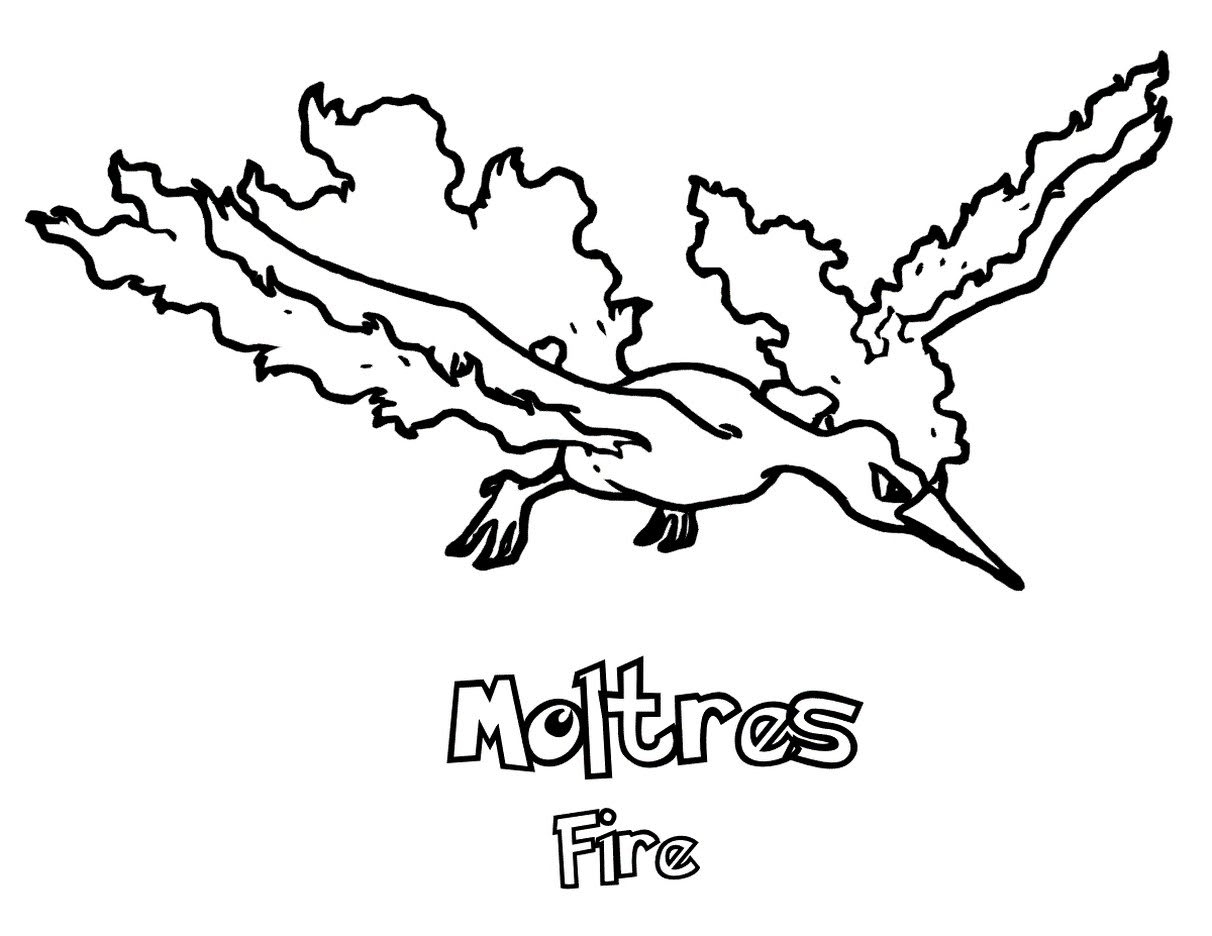Moltres Pokemon Coloring Pages Free Pokemon Coloring Pages