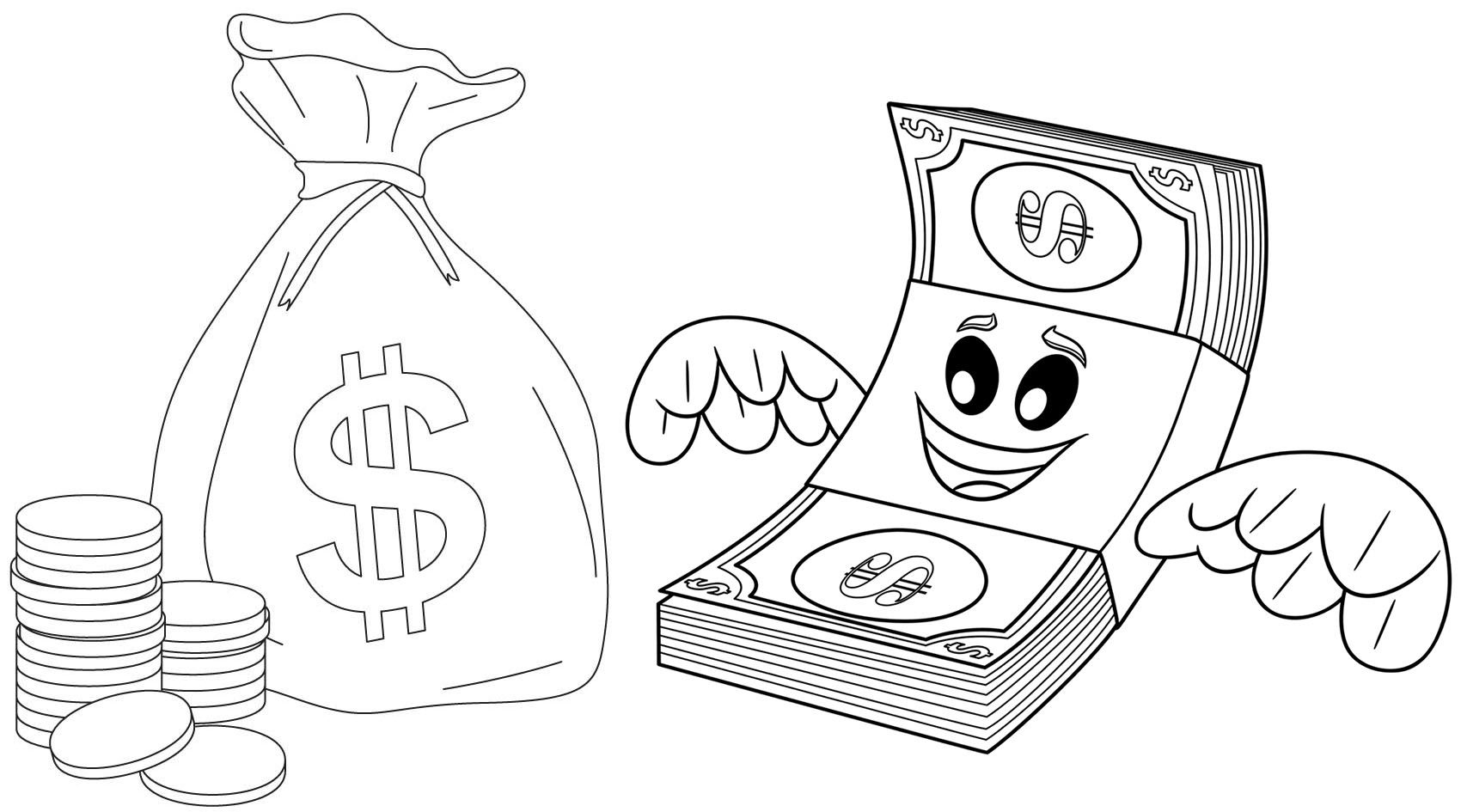 Coloring Page Money
