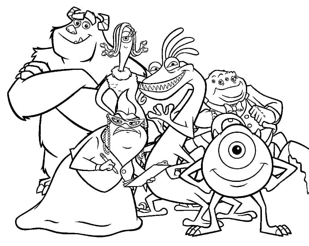 Monsters University Characters Coloring Pages