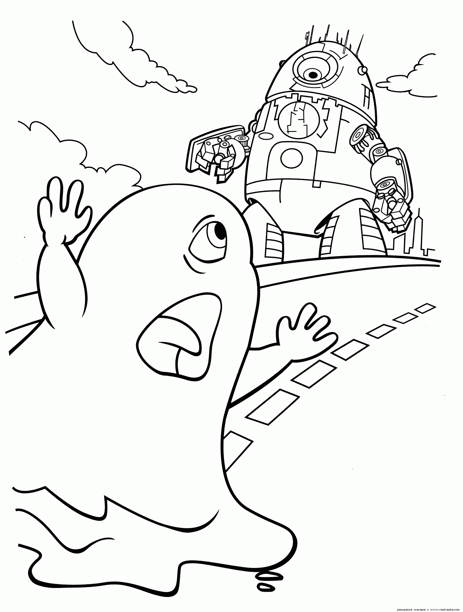 Monsters Vs Aliens Robot Coloring Page Coloring Pages