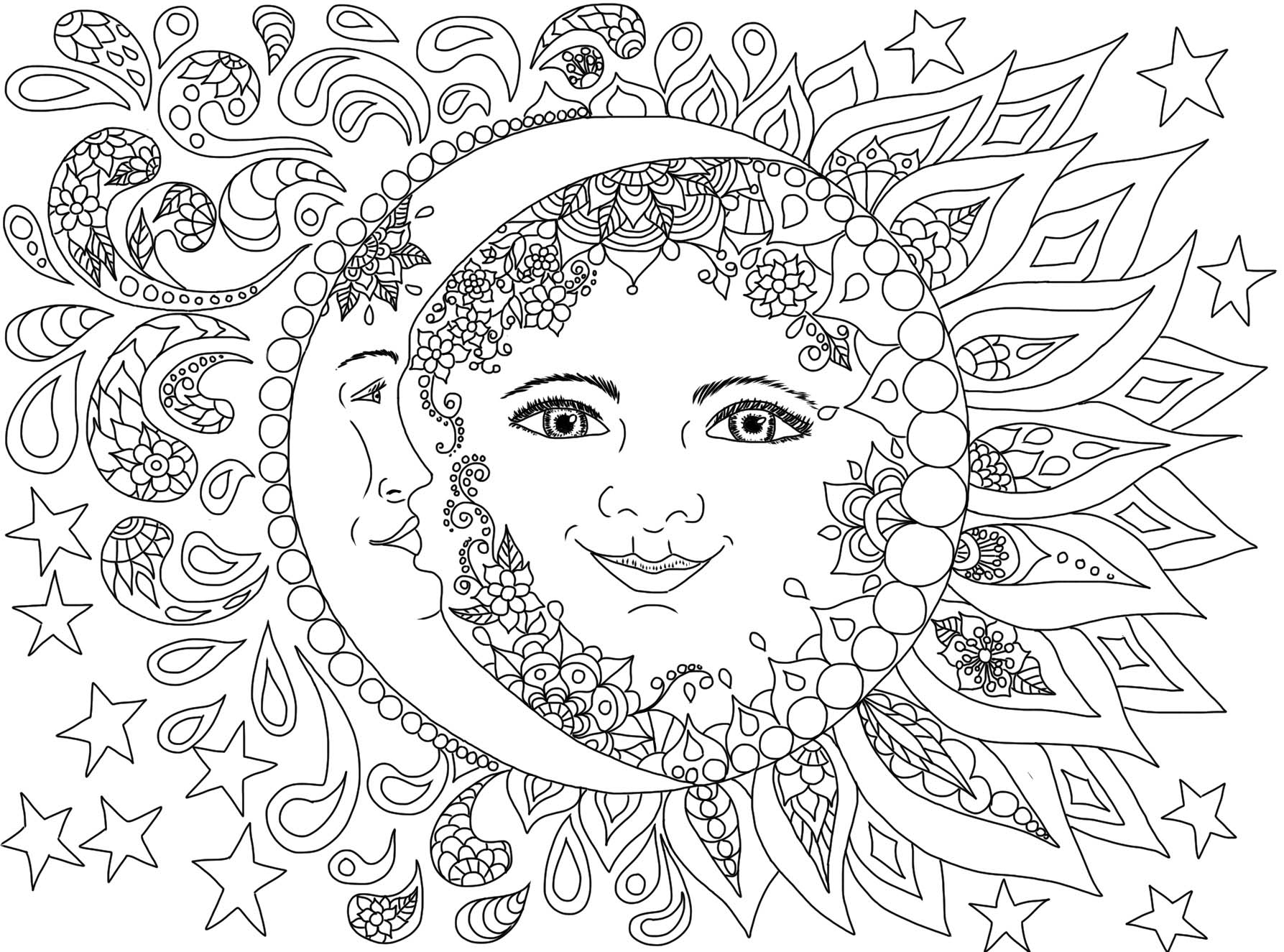 Moon Coloring Pages For Adults