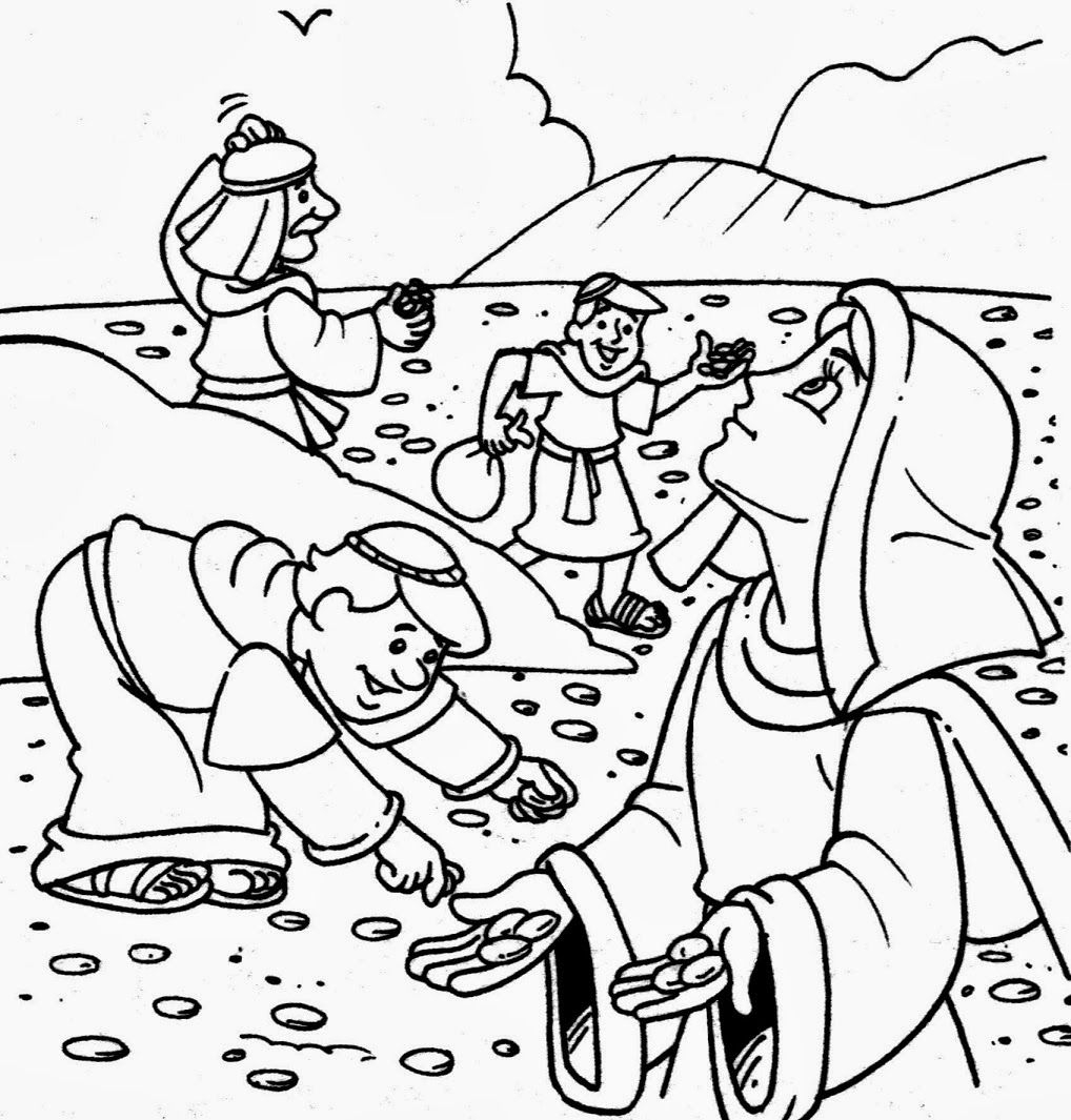 Moses And Manna Coloring Page Free Download Gmbar Co