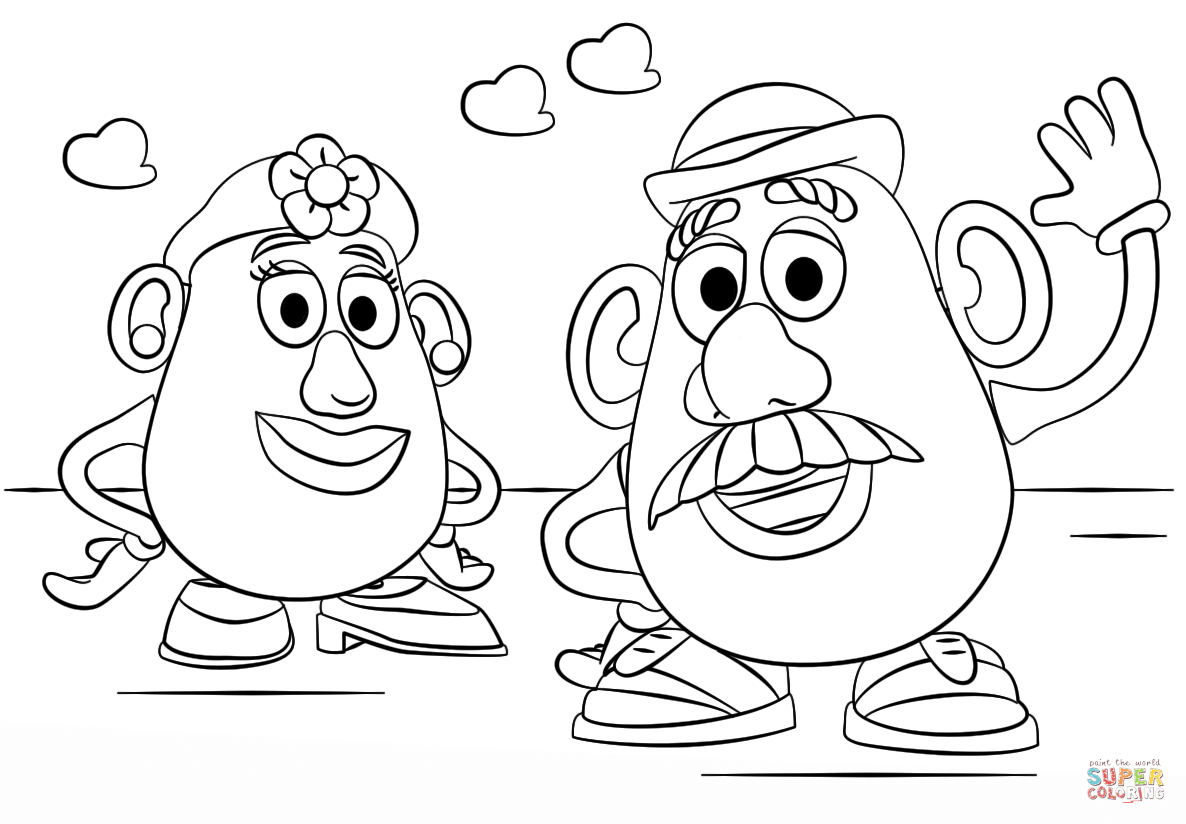 Mr Potato Head Coloring Pages Thekidsworksheet