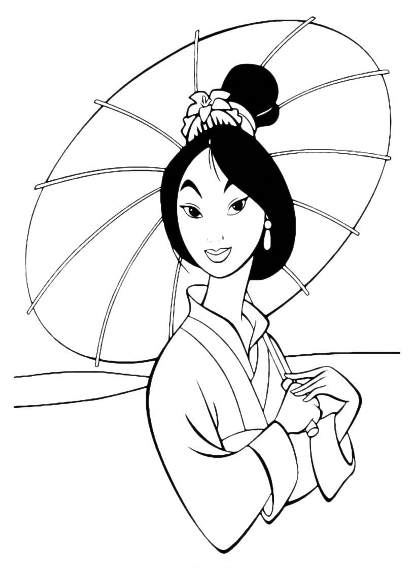 Mulan Coloring Page For Kids Mulan Coloring Pages For Kids