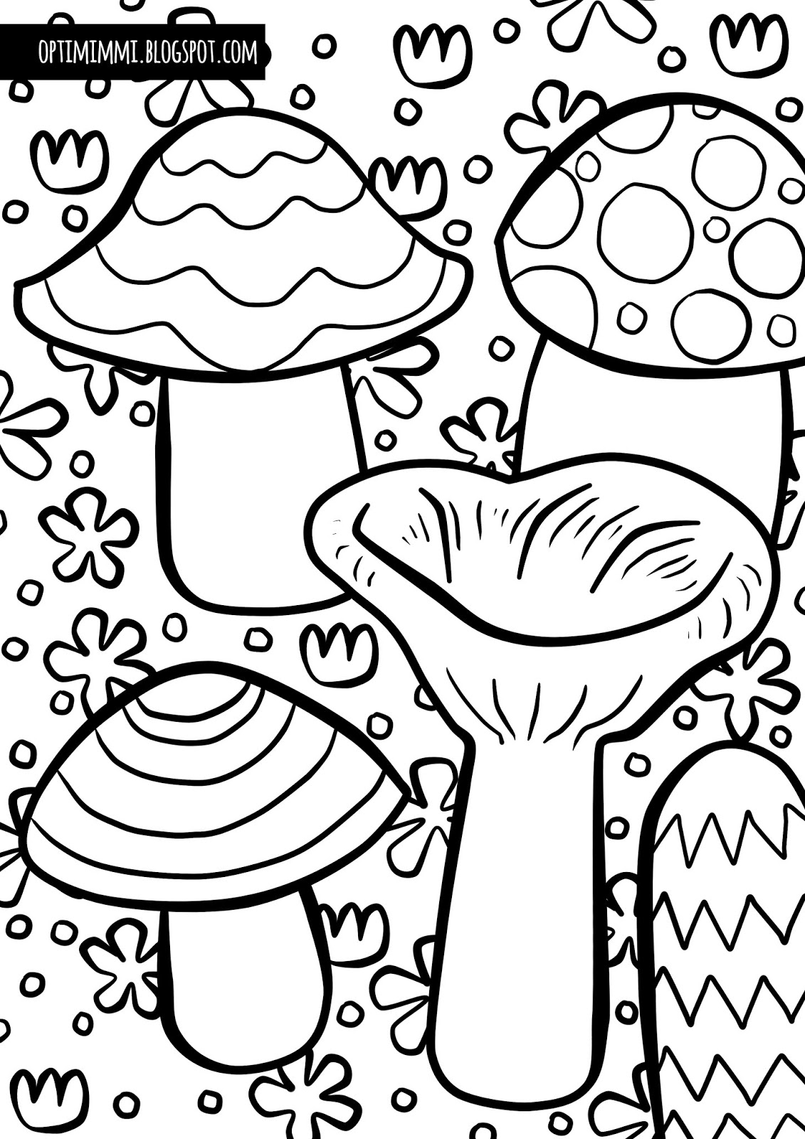 Coloring Pages Mushrooms