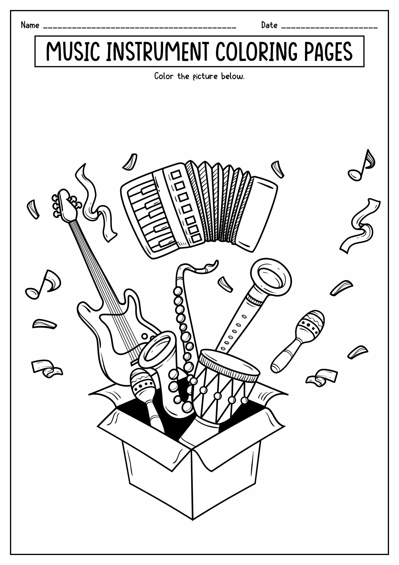 Music Coloring Pages For Kids Sketch Coloring Page