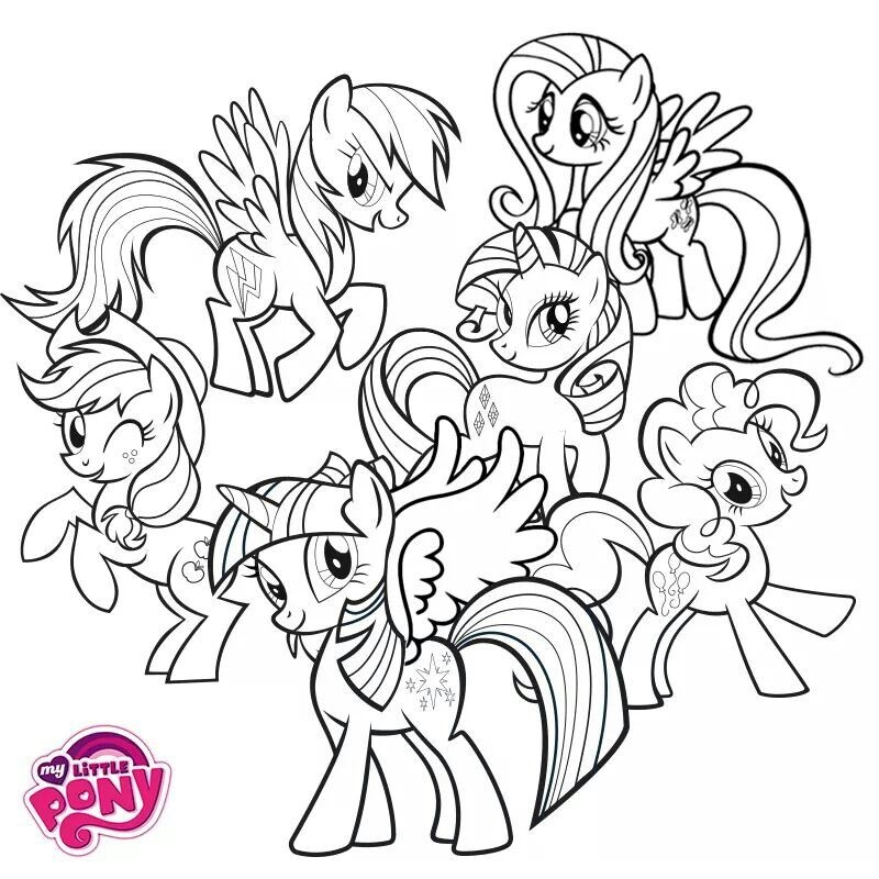 My Little Pony Mane 6 Coloring Pages Jambestlune