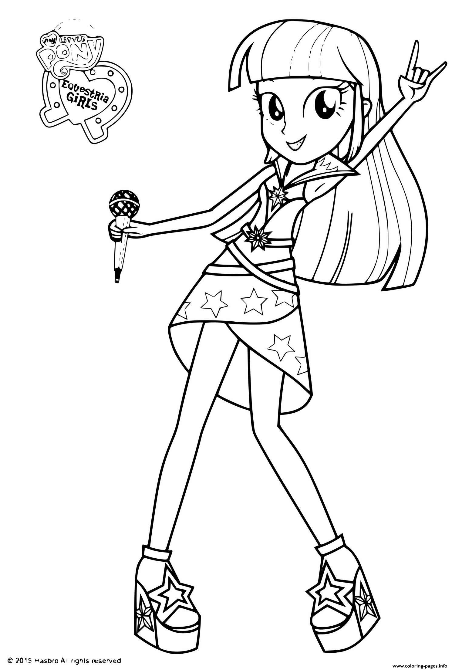 My Little Pony Twilight Sparkle Sings Coloring Page Printable
