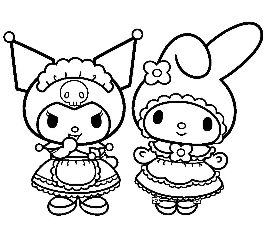 My Melody And Kuromi Coloring Pages