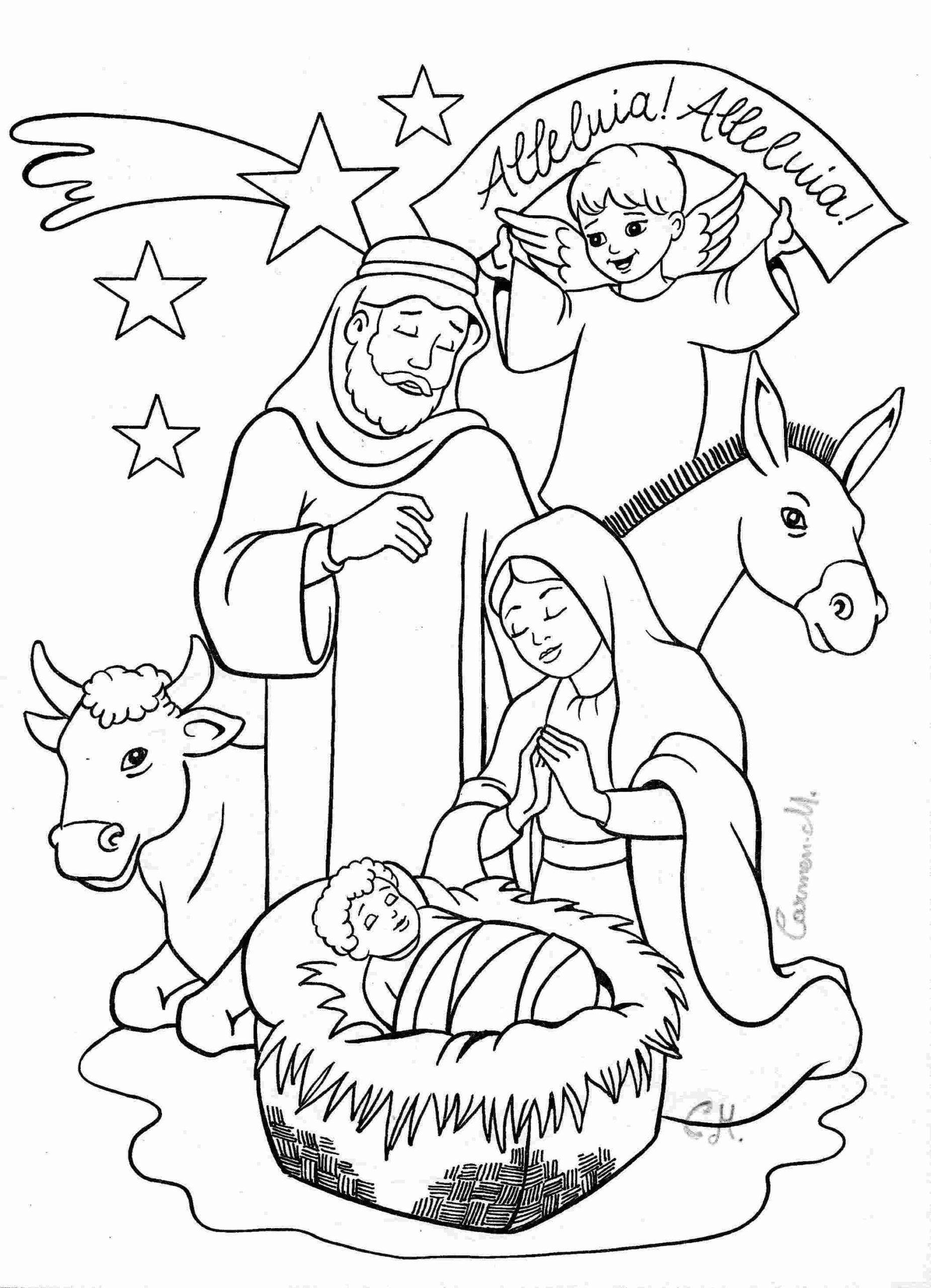 Nativity Scene Coloring Pages Pdf Free Download Goodimg Co