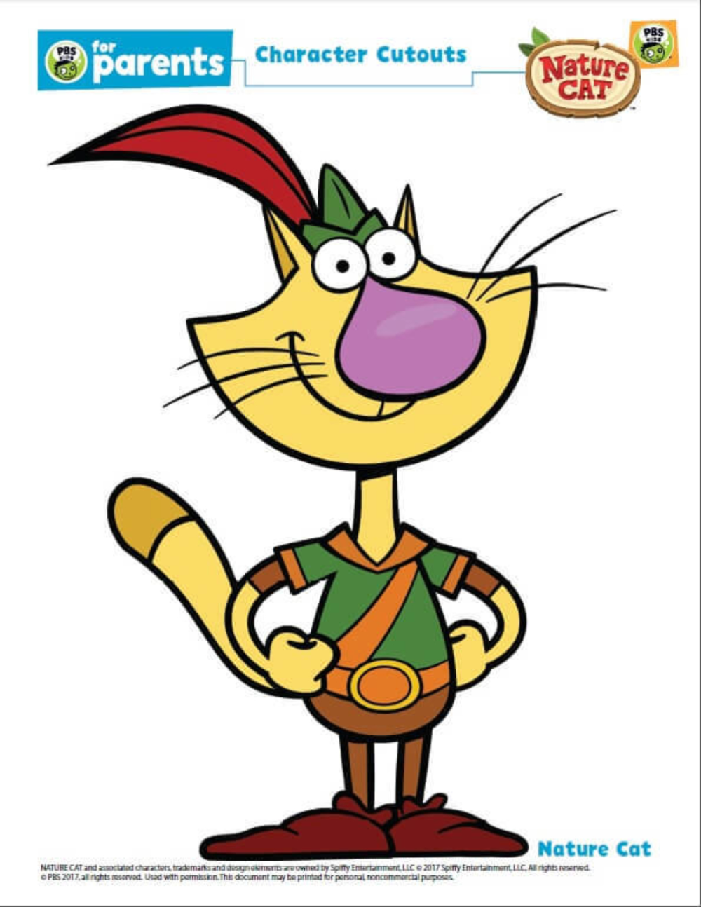 Nature Cat Coloring Pages
