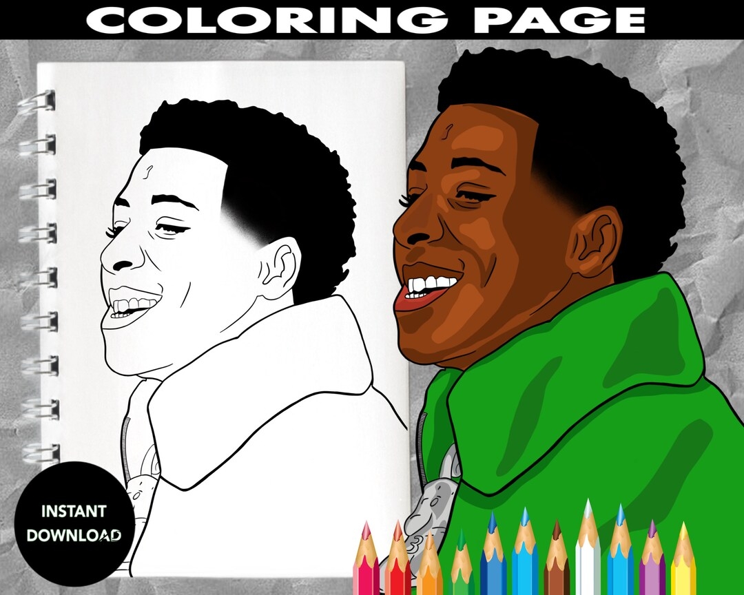 NBA Youngboy Coloring Page Instant Download Coloring Sheet Digital Etsy UK