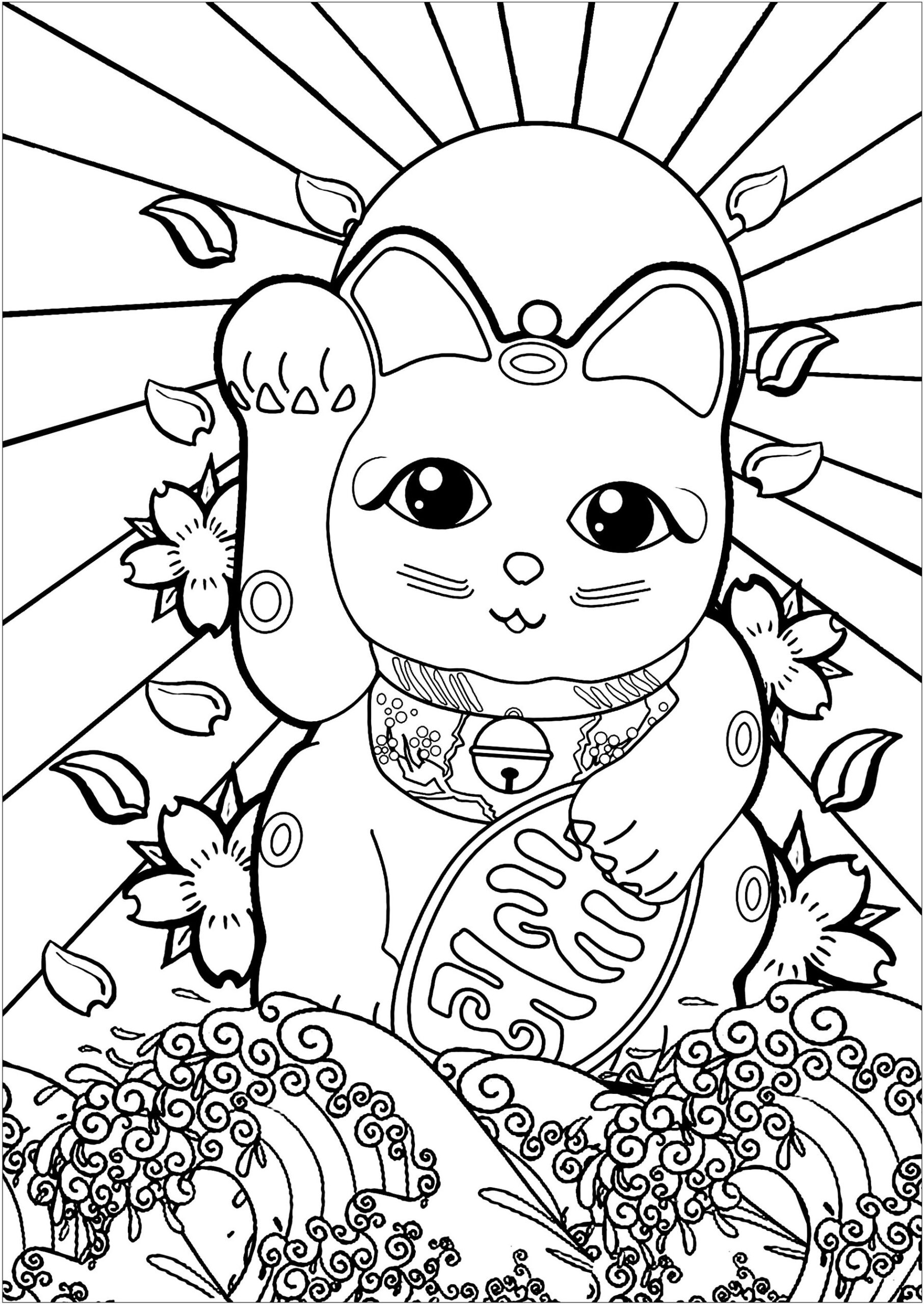 Neko Coloring Pages Coloring Nation