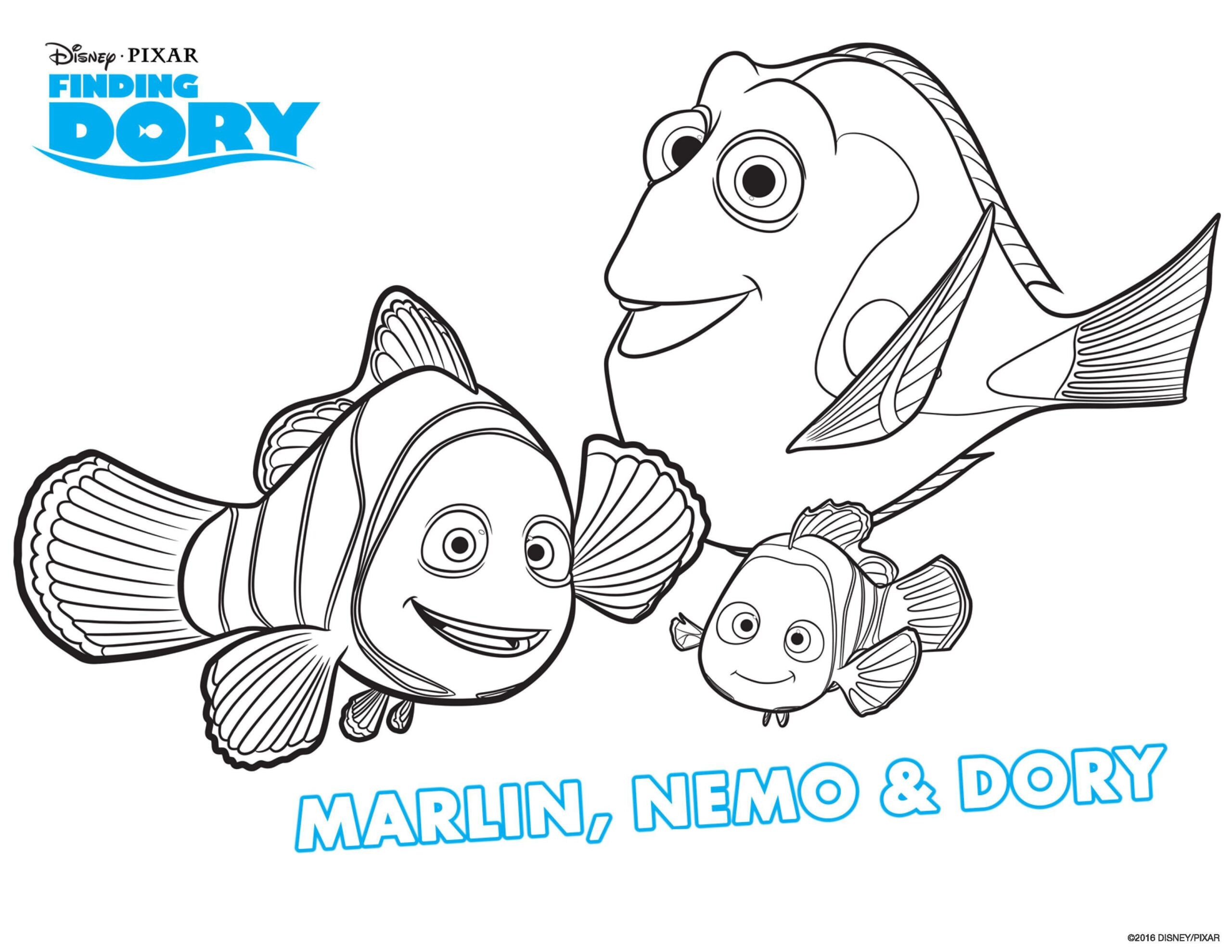 Nemo And Dory Coloring Pages