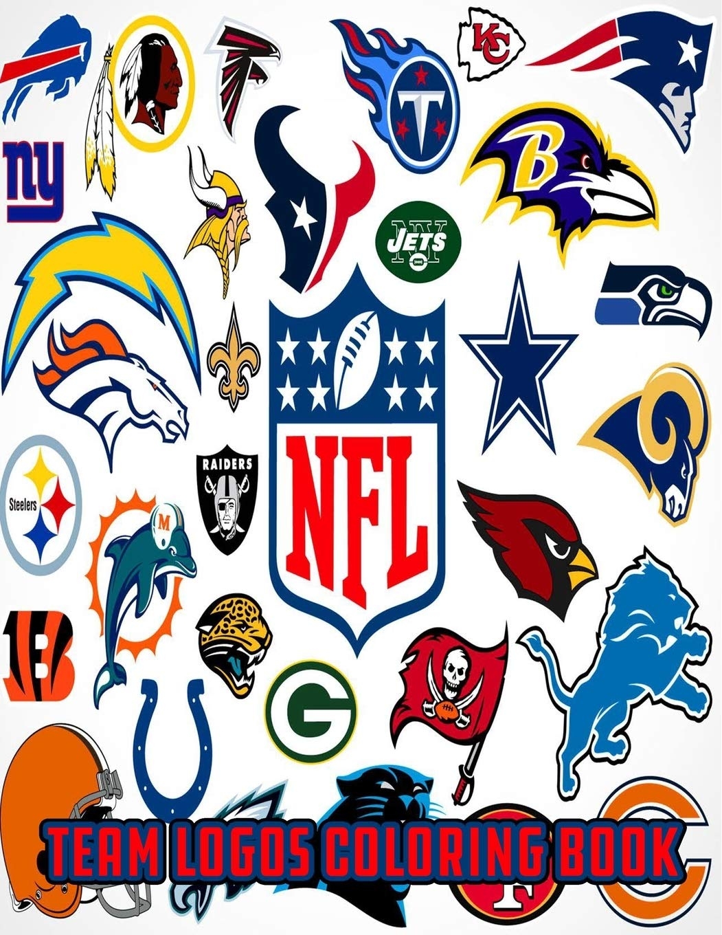 NFL Team Logos Coloring Book NFL Clubs Logos Coloring Book For Kids And Adults Football